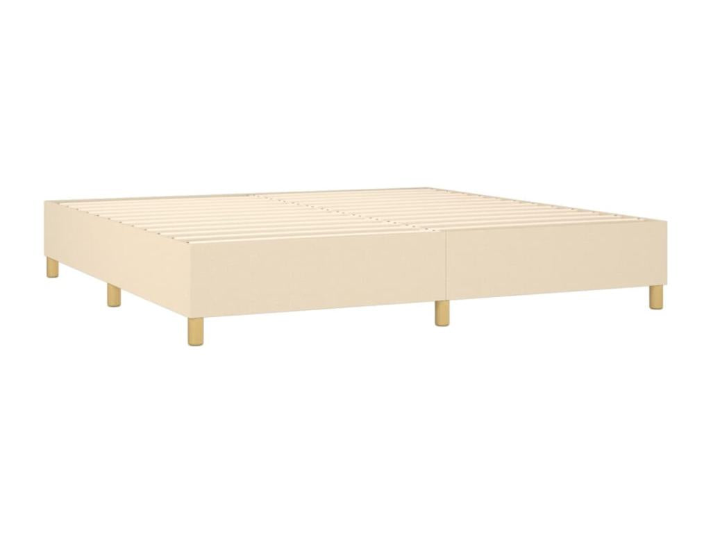 Lit à sommier tapissier avec matelas Crème 200x200 cm Tissu