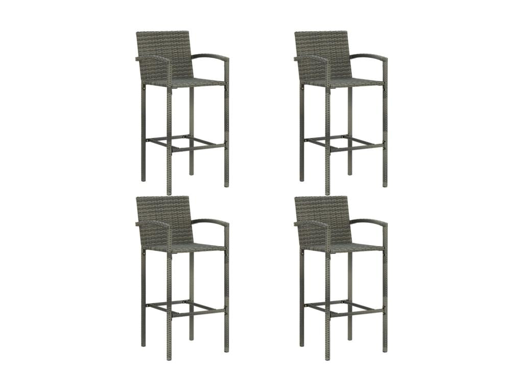 Ensemble de bar de jardin 5 pcs Résine tressée Gris