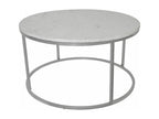 Table basse Design Homelumière 70 cm Argent / Blanc