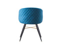 Homelumiere - Lot de 4 Fauteuils Chaises de Salle à Manger en Velours - Pieds Noirs et Dorés en Acier Inoxydable - Bleu