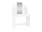 Coiffeuse avec miroir blanc brillant 96x39x142