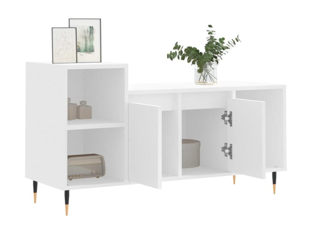 Meuble TV Blanc 100x35x55 cm Bois d'ingénierie