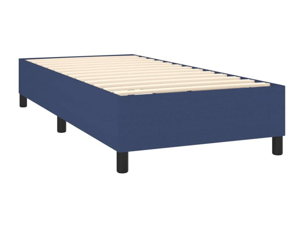 Sommier tapissier avec matelas et LED Bleu 90x200 cm Tissu