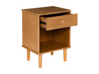 Table d'appoint Table de chevet 1 tiroir en Bois Miel H 61 cm