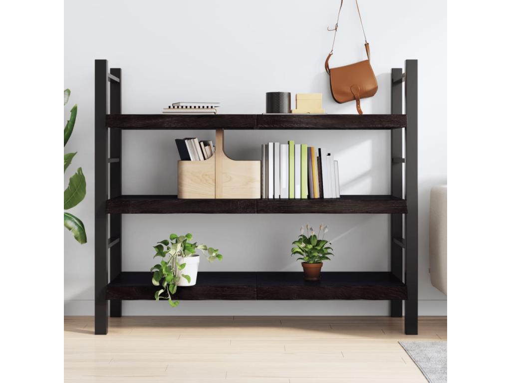 Etagère murale marron foncé bois chêne massif traité