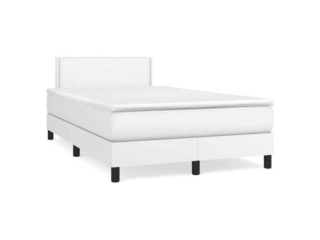 Sommier à Homelumiere de lit avec matelas Blanc 120x200 Similicuir
