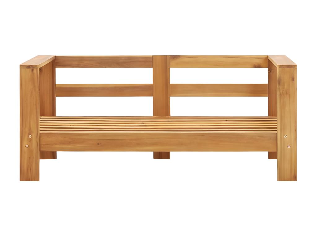 Banc de jardin avec coussins 140 cm Bois d'Homelumiere solide Gris