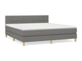 Lit à sommier tapissier avec matelas Gris foncé 180x200cm Tissu