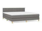 Lit à sommier tapissier avec matelas Gris foncé 180x200cm Tissu