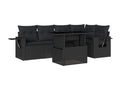 Salon de jardin 6 pièces avec coussins noir résine tressée 20482LDYO