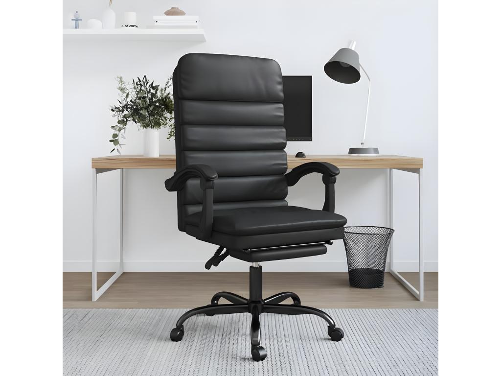 Fauteuil de massage inclinable de bureau Noir Similicuir