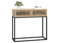 Table console 80x30x75 cm bois d'ingénierie et fer
