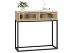 Table console 80x30x75 cm bois d'ingénierie et fer