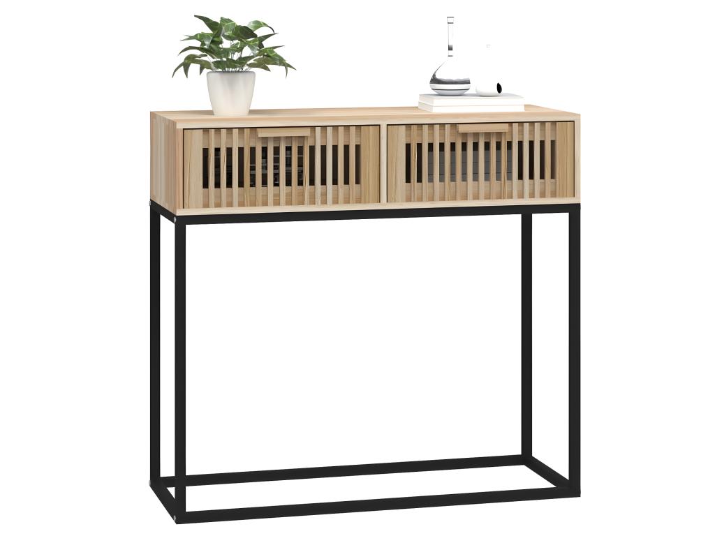 Table console 80x30x75 cm bois d'ingénierie et fer