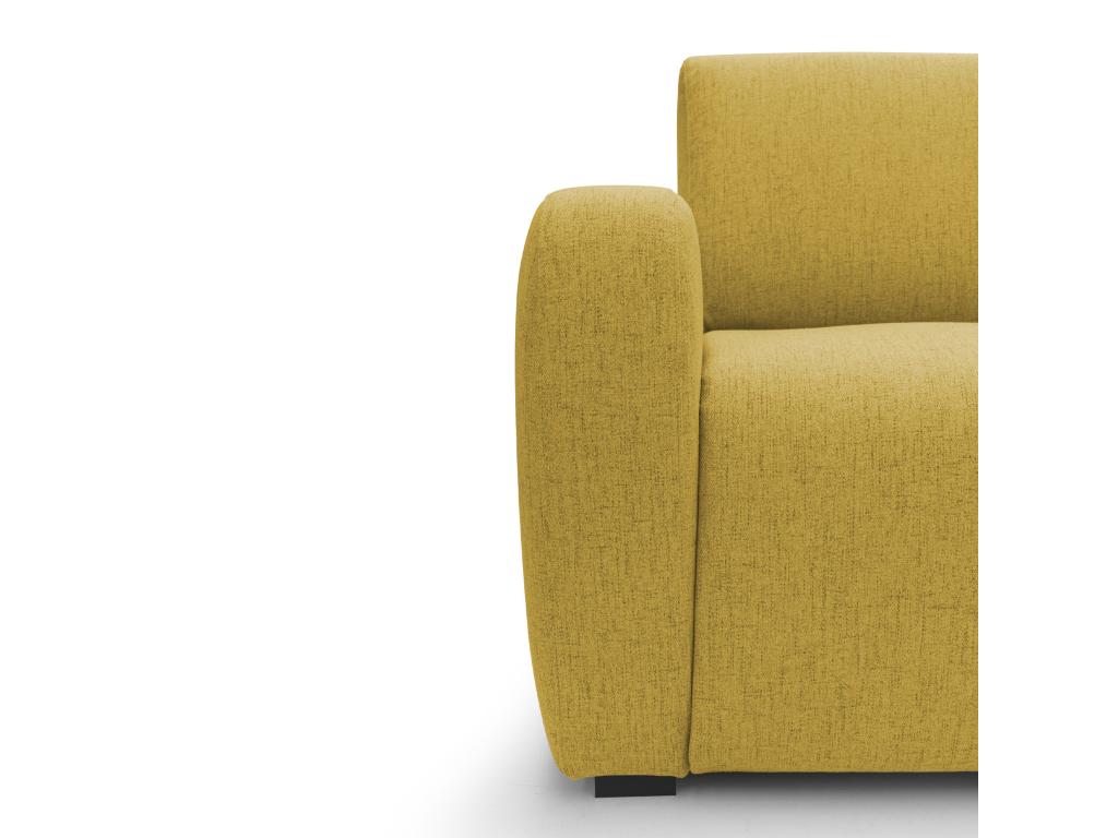 Homelumiere Canapé lit convertible matelas 20 cm en tissu imperméable T03 215 cm mat- 160x197 jaune