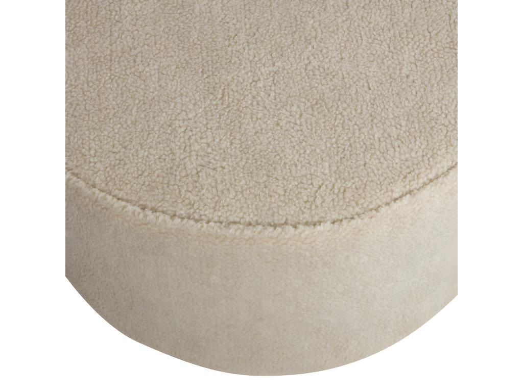 Homelumiere - Pouf rond en tissu bouclette 60cm - Blanc cassé