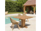 Delimoa - Table à manger jardin carrée 110x110cm teck recyclé 53643OBHN