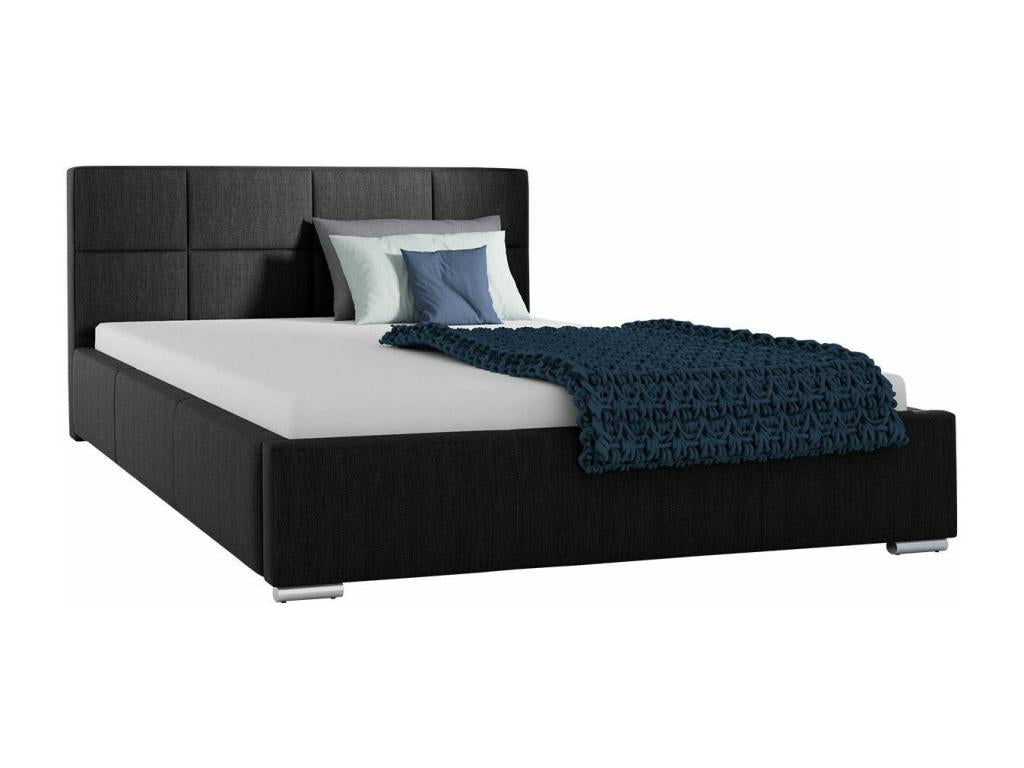 Lit Homelumiere 122 Double Gris 180x200 Tapisserie Sommier à Homelumiere 198x222x92cm