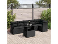 Salon de jardin 7 pcs avec coussins noir résine tressée 87372ISKK