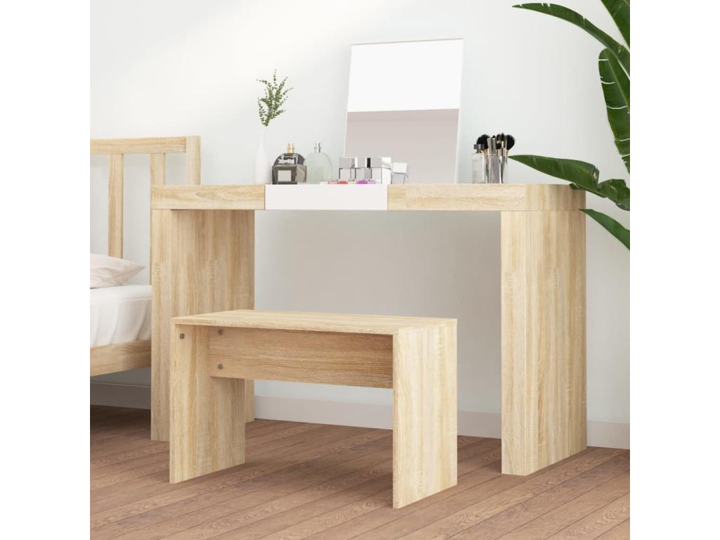 Tabouret de toilette Chêne Homelumiere 70x35x45 Bois d'ingénierie
