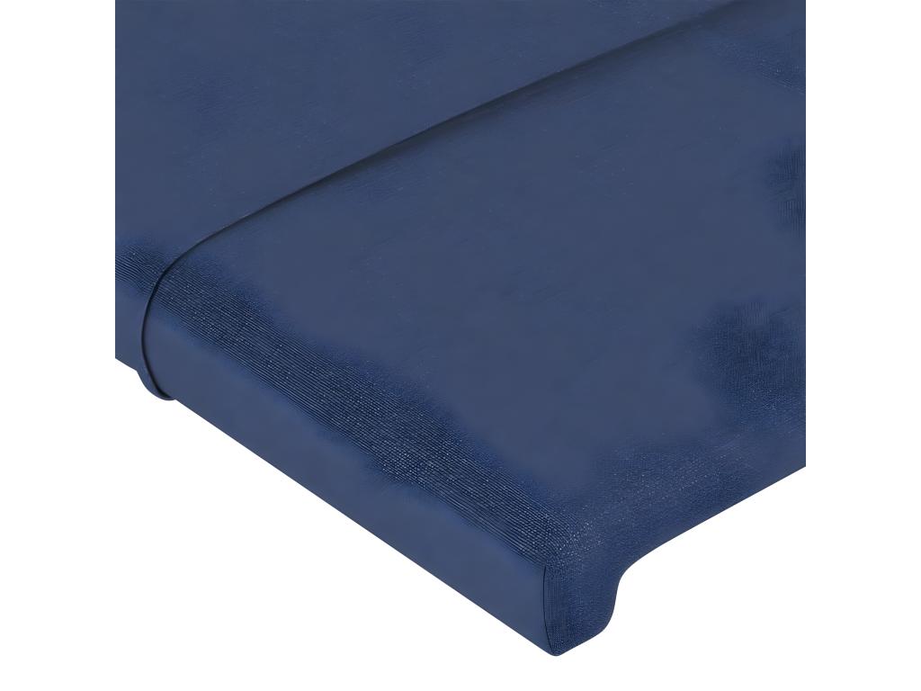 Tête de lit avec oreilles Bleu 103x23x118/128 cm Tissu