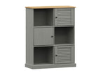 Bibliothèque Homelumiere gris 90x35x114.5 cm bois massif de pin