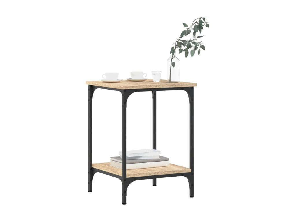 Table basse chêne Homelumiere 40x40x55 cm bois d'ingénierie