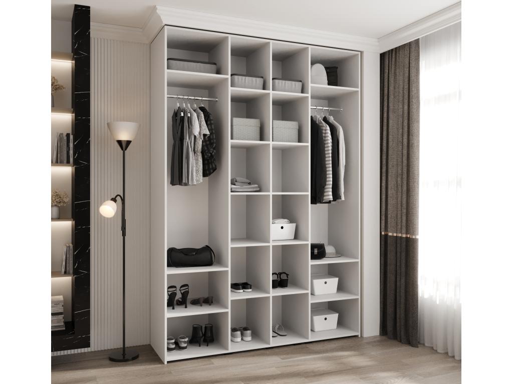 Armoire à portes battantes Homelumiere 3 245.5/170/50 4 portes blanc/noir