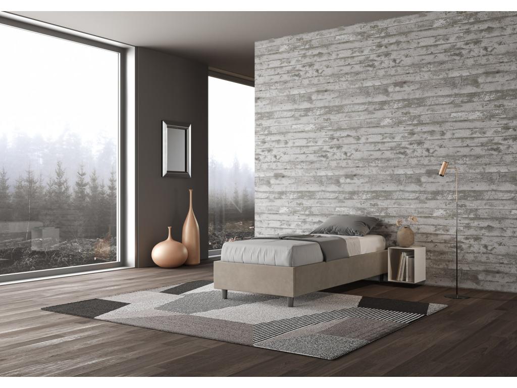 Lit Sommier sans sommier capitonné 80x190 Homelumiere sable microfibre