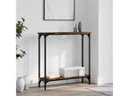 Table console chêne fumé 75x22,5x75 cm bois d'ingénierie