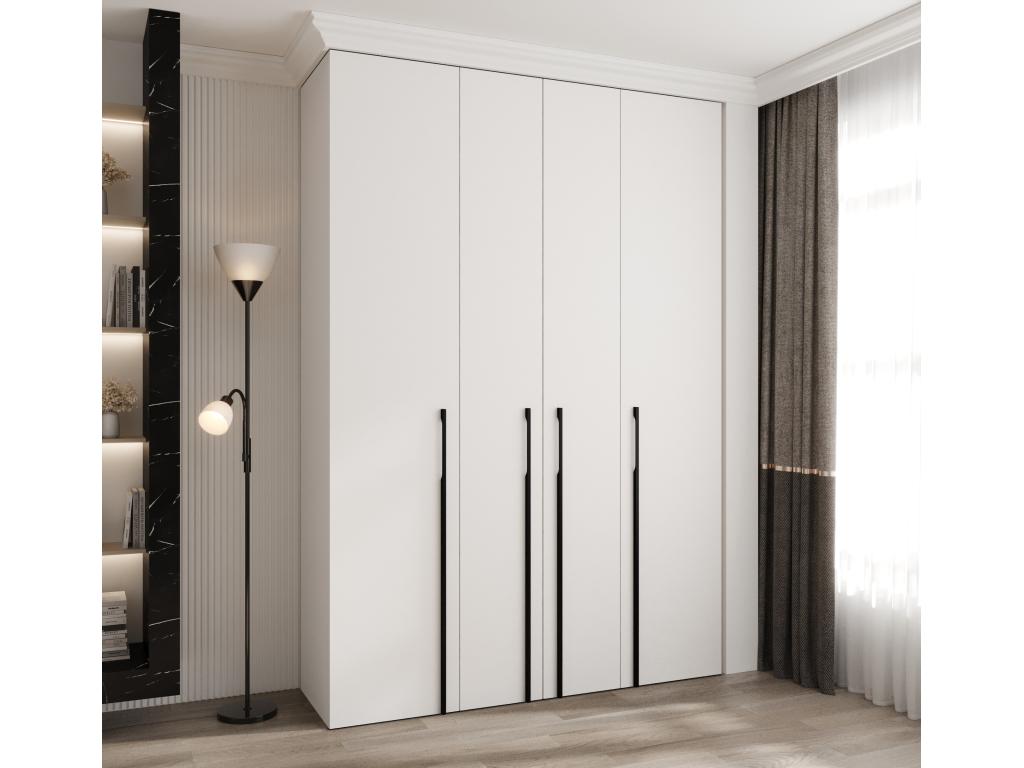 Armoire à portes battantes Homelumiere 3 245.5/170/50 4 portes blanc/noir