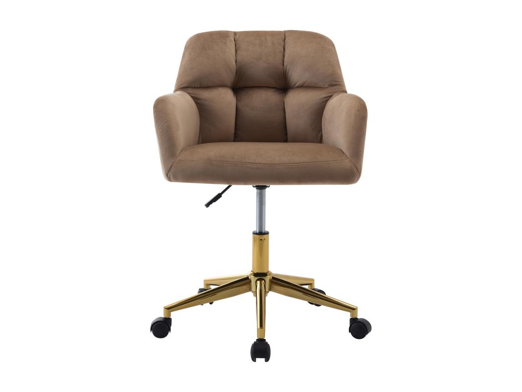 Chaise de bureau - Velours - Beige et doré - Hauteur réglable - Homelumiere de Homelumiere