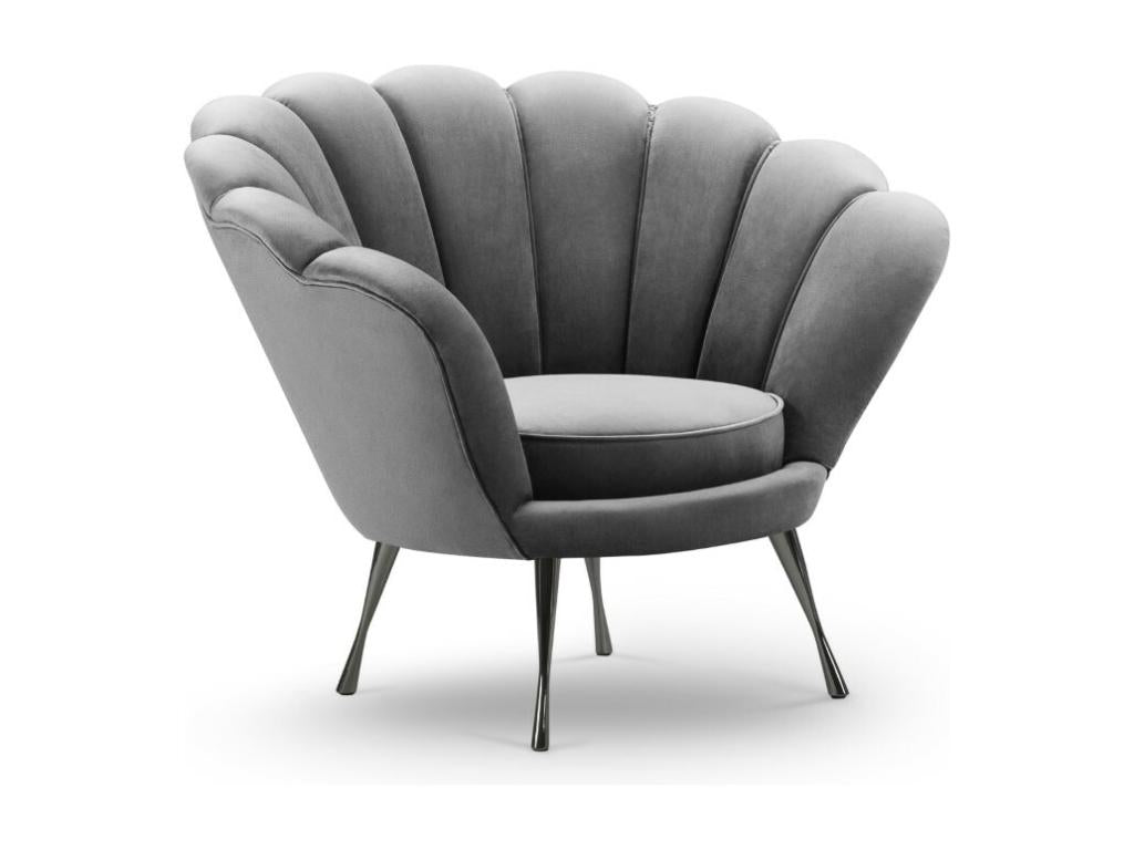 Delimoa - Fauteuil Delimoa en velours gris clair - 98x78x76cm 26753FWSH