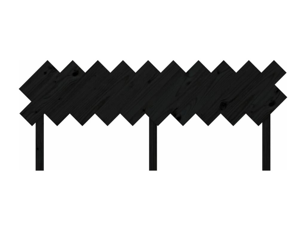 Tête de lit Noir 196x3x80.5 cm Bois massif de pin