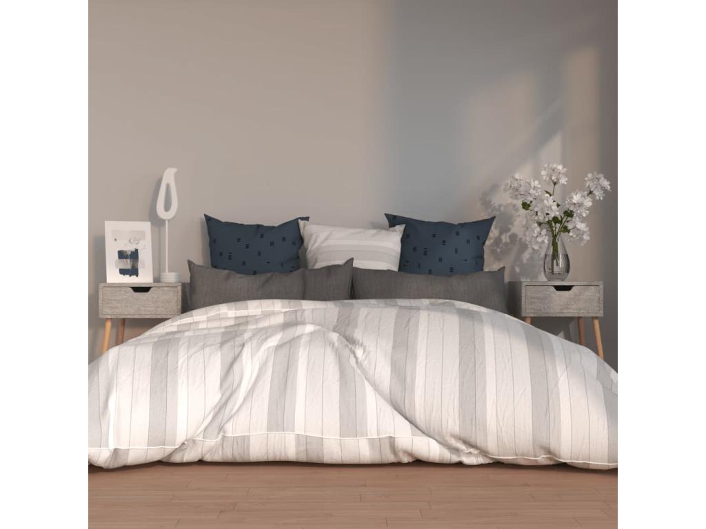 Tables de chevet 2 pièces Gris béton 40x40x56 cm Aggloméré