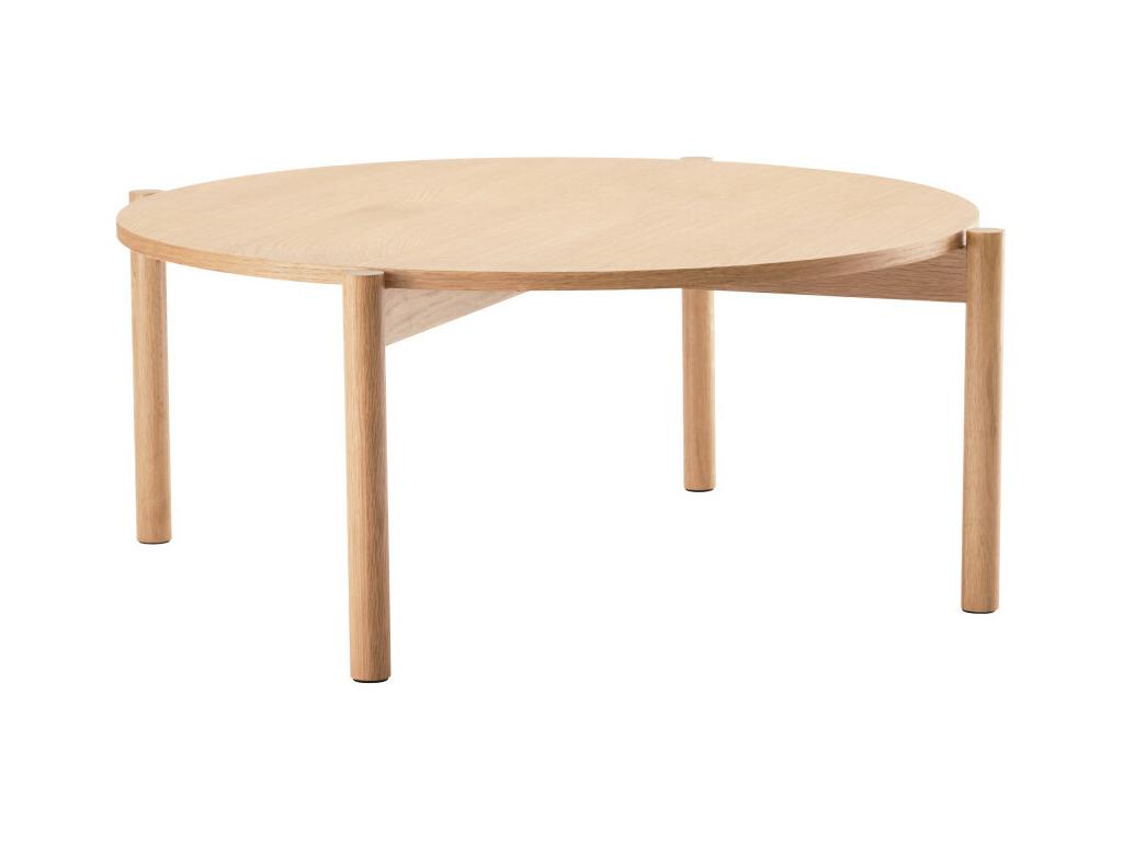 Homelumiere - Lot de 2 tables basses rondes en bois - Bois clair