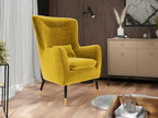 Fauteuil Homelumiere 114 Jaune 103x79x87cm Tapisserie Pieds Métal