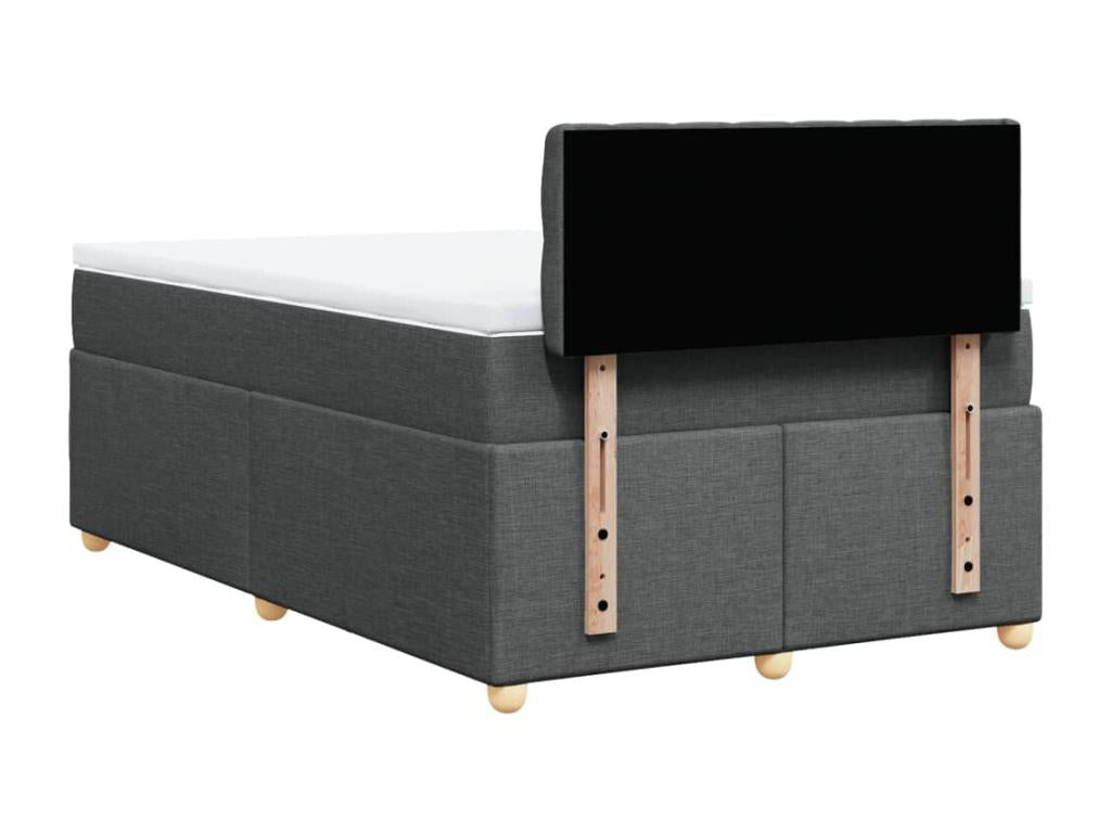 Sommier à Homelumiere de lit avec matelas gris foncé 120x190cm tissu