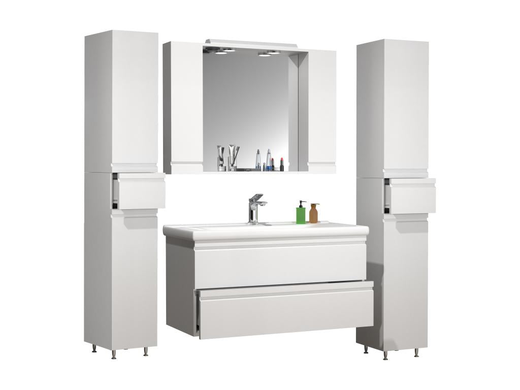 Plan de toilette 5 pièces Lavabo Homelumiere XL