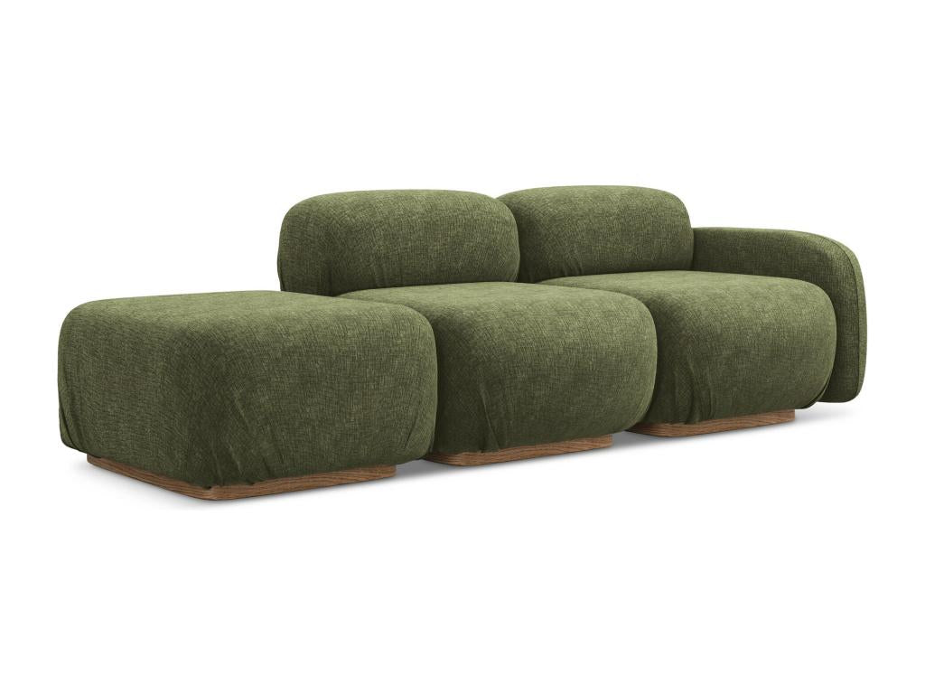 Canapé modulable 3 places gauche en tissu chenille - olive - Delimoa 54699JOYY