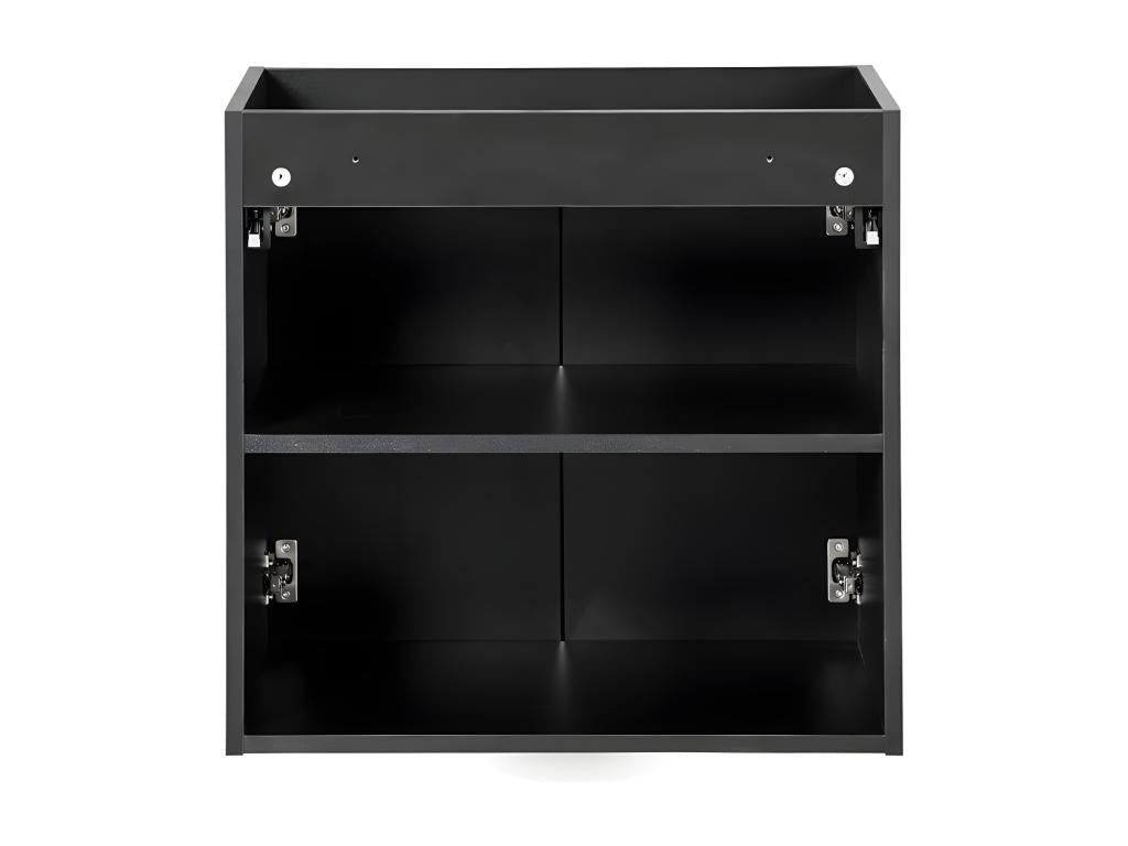 Meuble simple vasque 60cm 2 portes Homelumiere Noir et Bois