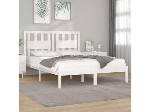 Cadre de lit Blanc Bois de pin massif 200x200 cm