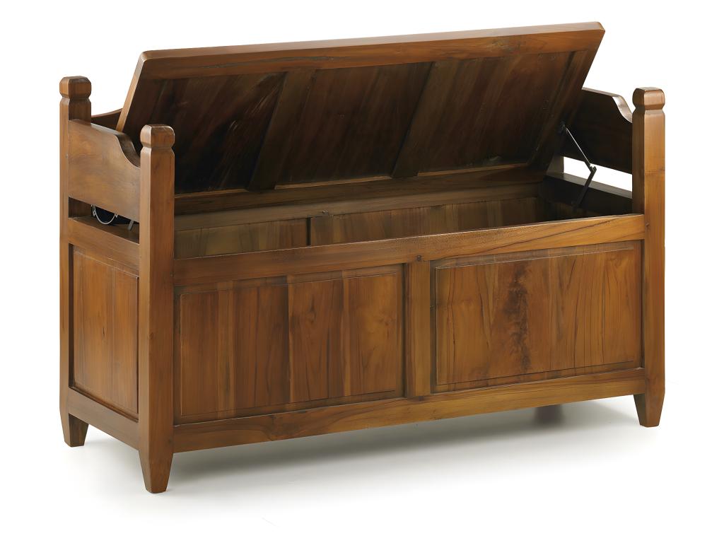 Banc avec coffre de rangement en Delimoa marron L110 15323YLOQ