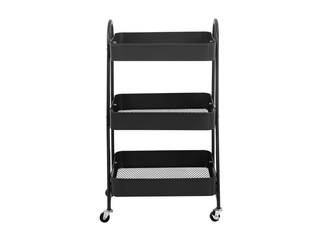 Homelumiere Chariot de service à Homelumiere Chariot à thé 3 étages avec poignée noir