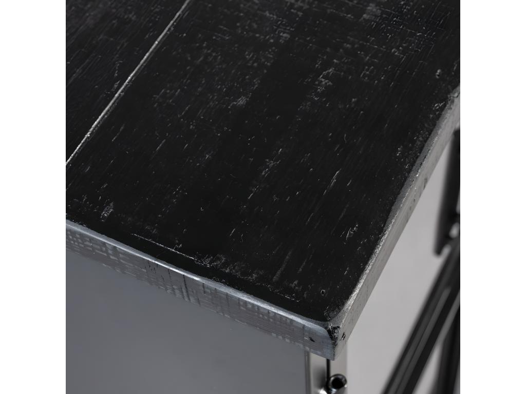 Homelumiere - Vitrine haute en acier et bois noir à Homelumiere H 133