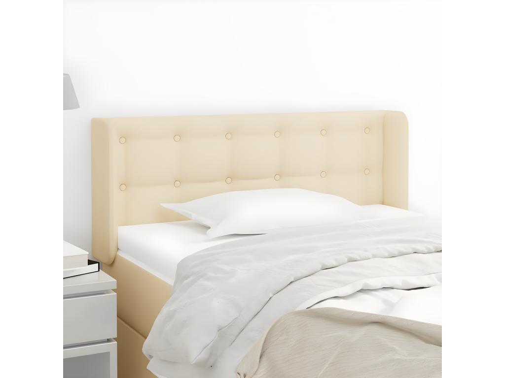 Tête de lit avec oreilles Crème 93x16x78/88 cm Tissu