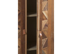 Vitrine en frêne plaqué avec façade en bois recyclé